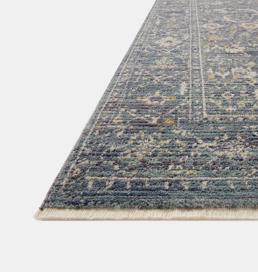 Best Jean Stoffer x Loloi Bradbury Bru-03 Ocean / Gold Area Rug